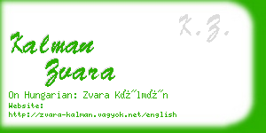 kalman zvara business card